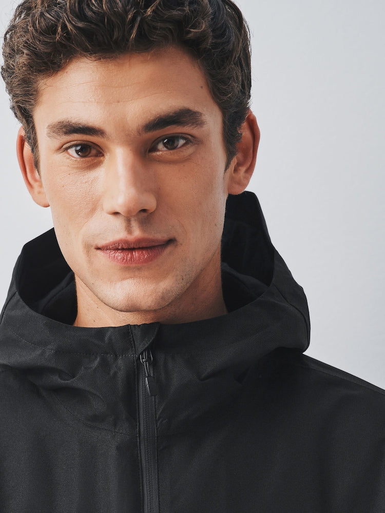 Twiwear Men's Black Hooded Waterproof Zip Jacket - view 3