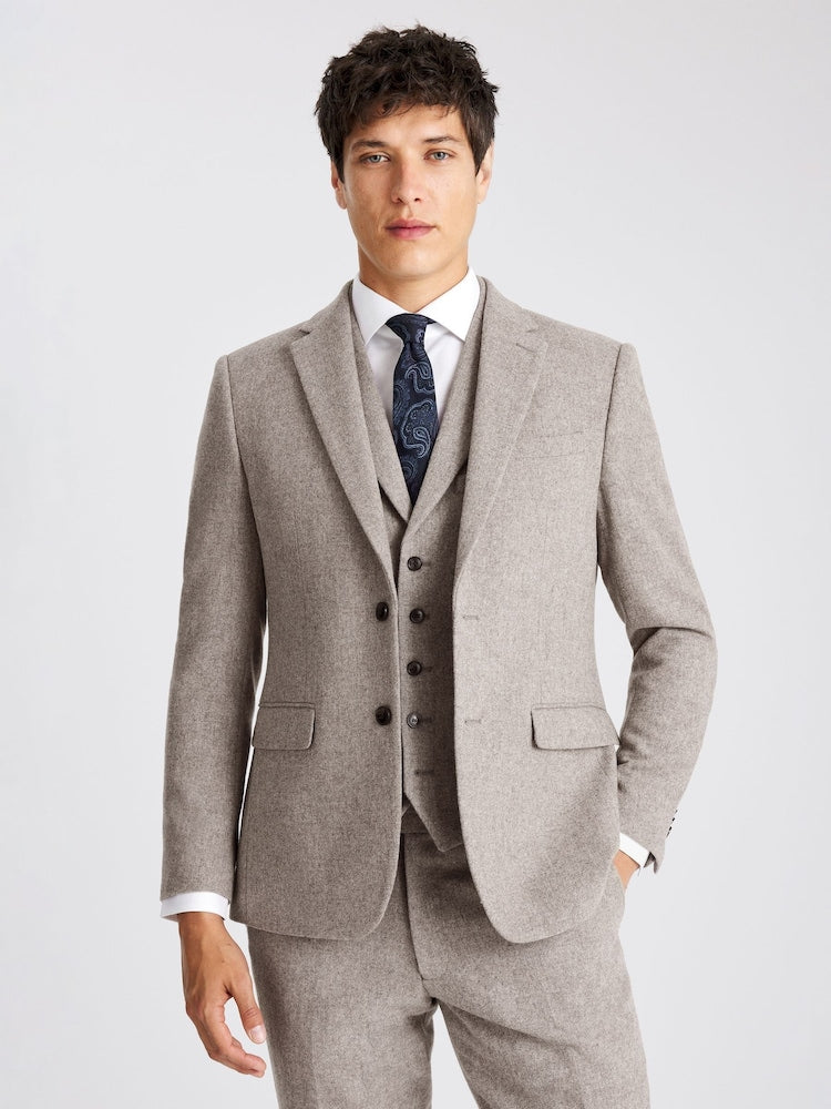Twiwear Men's Stone Slim Fit Tweed Suit Jacket - view 2