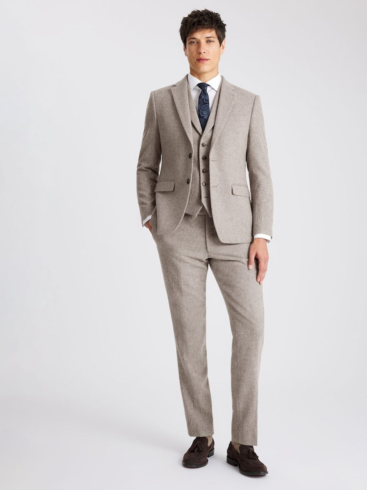 Twiwear Men's Stone Slim Fit Tweed Suit Jacket