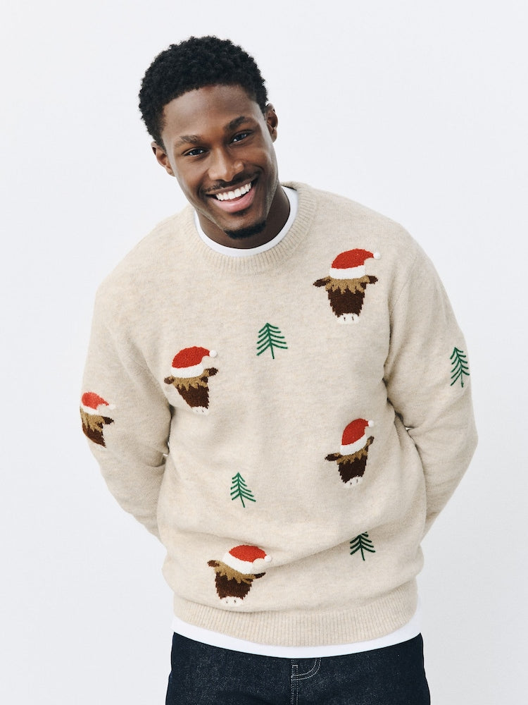 Twiwear Men's Neutral Christmas Motif Sweater - view 2