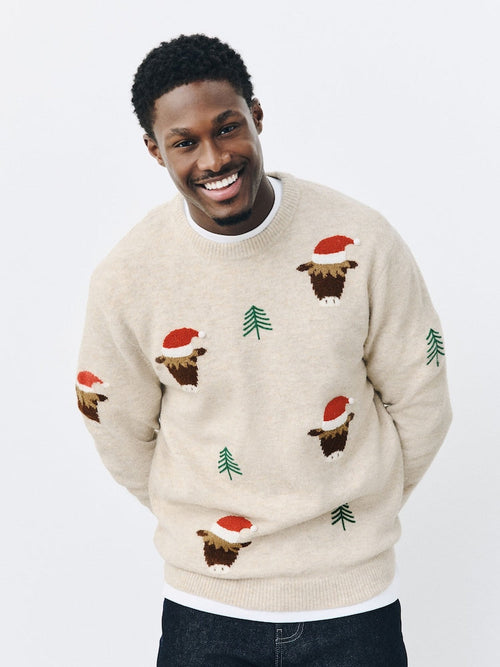 Twiwear Men's Neutral Christmas Motif Sweater - view 2